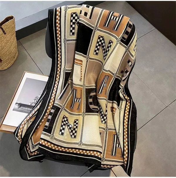 شال نخ پنبه لمه‌دار لاکچری